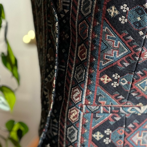 Karen Kane Brocade Jacquard Button Down Jacket Vest - Picture 3 of 6